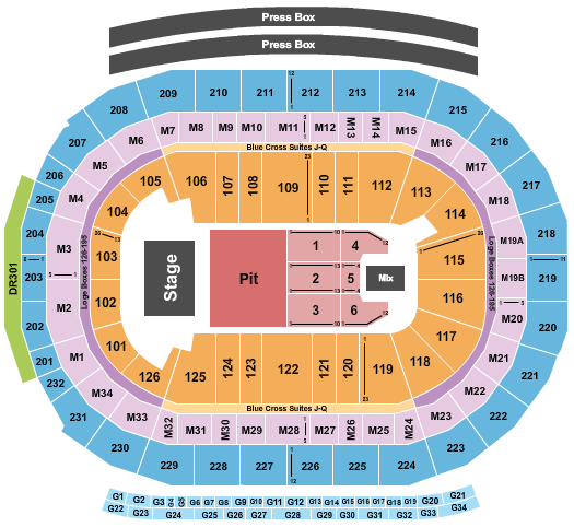 Little Caesars Arena Niall Horan Seating Chart